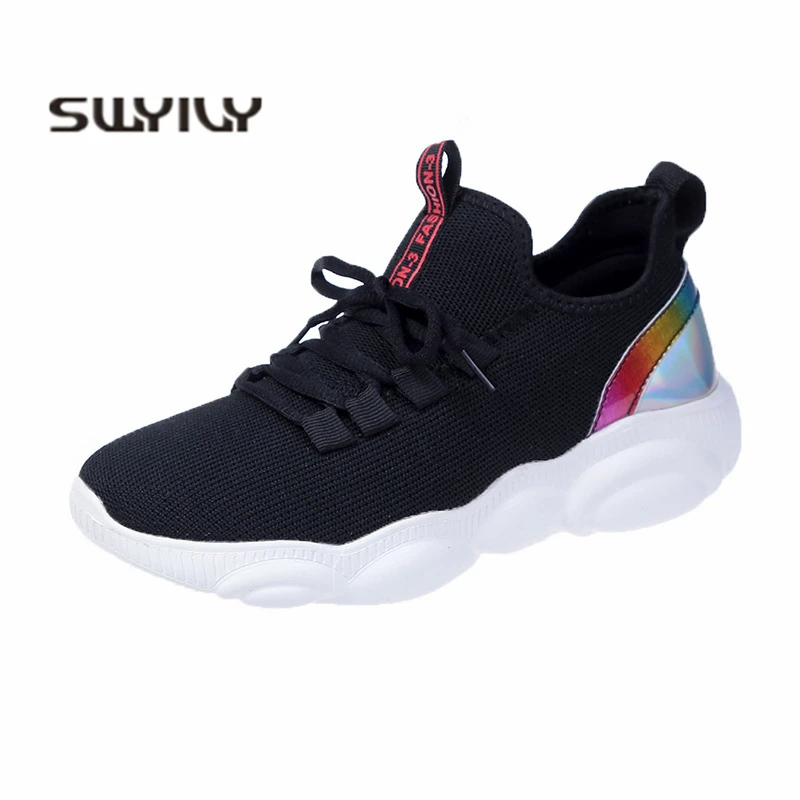 

SWYIVY Women Sneakers White 2019 Summer Ulzzang Sneaker Platform Casual Shoes Chunky Sneakers For Women Size 40 Black Sock Shoe