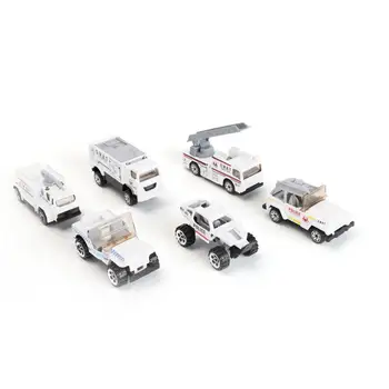 

6 Types Diecast Mini Alloy Construction Vehicle Police Truck Toy Model Patrol Armoured Alloy Diecas Repli Car Collect For Kids