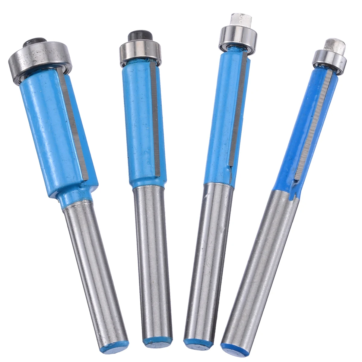 

4pcs 1/4inch Shank Flush Trim Bits End Bearing Router Bit Set Milling Cutter For Woodwork Tool 6/8/10/12mm