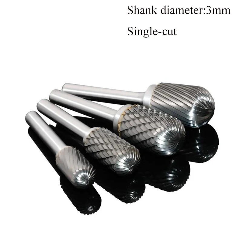 1pc 3mm Shank Tungsten Steel Burr Cutter Single-cut Grinding Carving Head Rotary Files Router Bit For Metal Polishing C Type 1pc 3mm Shank Tungsten Steel Burr Cutter Single-cut Grinding Carving Head Rotary Files Router Bit For Metal Polishing C Type