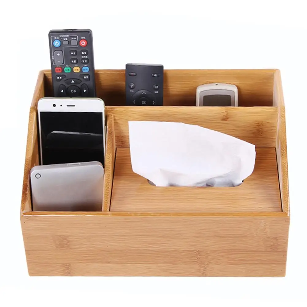 

Multi-function Tissue Box Desktop Storage Rack Remote Control Storage Box Paper Towel Holder Sundries Organizer Decoration