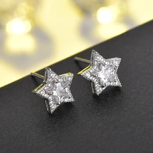 2019 New arrival Shiny AAA Cubic Zirconia Star Earrings for Women Fashion Simple Silver Earrings Party Jewelry Gift 2019 New arrival Shiny AAA Cubic Zirconia Star Earrings for Women Fashion Simple Silver Earrings Party Jewelry Gift