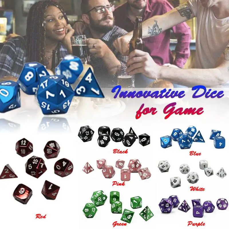 Новые кубики для подземелий и драконов 7 шт./компл. инновационная RPG Dice D &