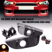 Для Mitsubishi Lancer 2014-2008 передние противотуманные фары бампер решетка крышка Накладка Противотуманные фары Hook-up Wire Switch Kit