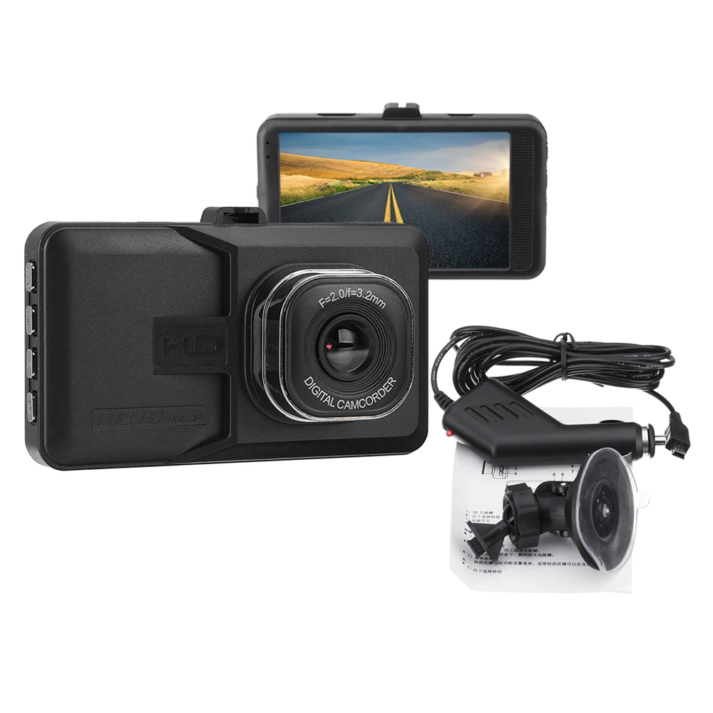 

1Set Night Vision Car Dashboard DVR Camera Video Recorder Dash Cam HDMI 3 Inch HD Camera DVR with Bracket Support TF Card