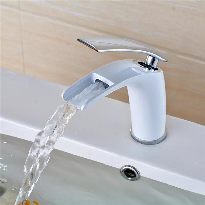 

Chrome Modern Waterfall Bathroom Faucet Single Handle Water Tap Basin Faucets Mixer Tap Cold And Hot Deck Mounted
