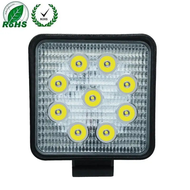 

Car 9 LED Spotlight 2700lm 27W Square External Work Lights For Off-road Vehicle ATV, Off-road Vehicle, Truck, Forklift,