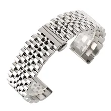 22 мм серебристый/черный ремешок для часов из нержавеющей стали с откидной застежкой с надежным ремешком для мужчин сменный мужской т-браслет