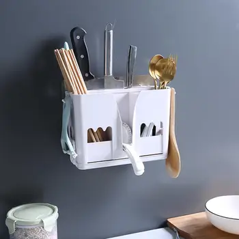 

1PC Creative Nail-Free Seamless Wall Mounted Practicak Hanging Drainer Chopsticks Cage Tableware Storage Rack Kitchen Supplies