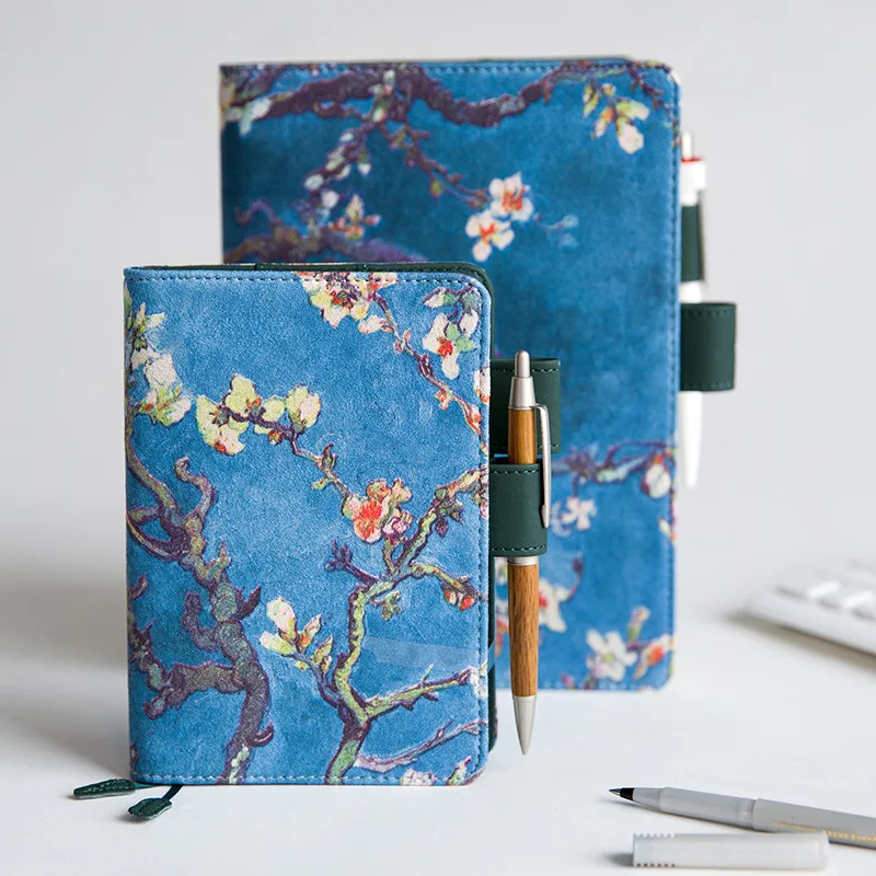 

Notebook, Hobo Hand Book, Van Gogh Cover, Apricot Flower Painting, Stationery Diary Notepad Bullet Journal Agenda A5 A6