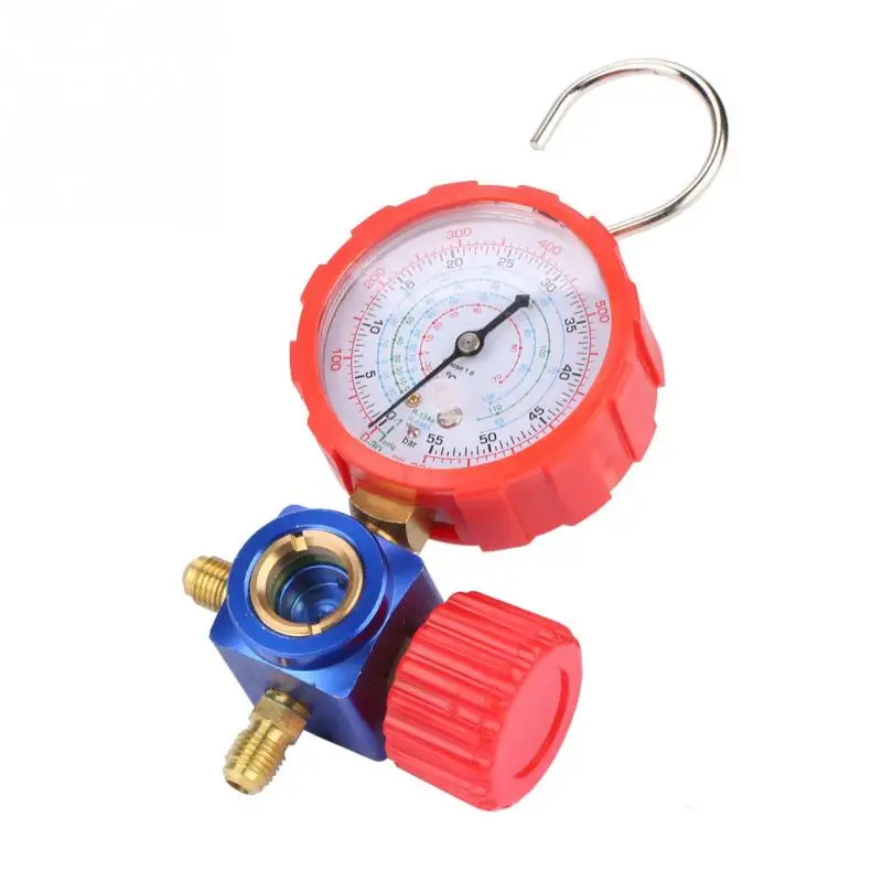 

New Air Condition Manifold Gauge Manometer& Valve 800psi 55kgf/cm With Visual Mirror Tools High Quality
