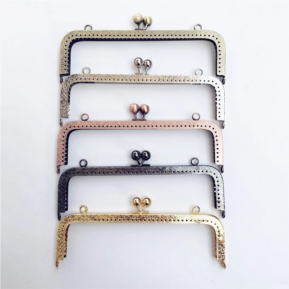 

3pcs Hand Press Square Shape 20cm Metal Purse Frame Handle for Bag Sewing Craft Tailor Sewer