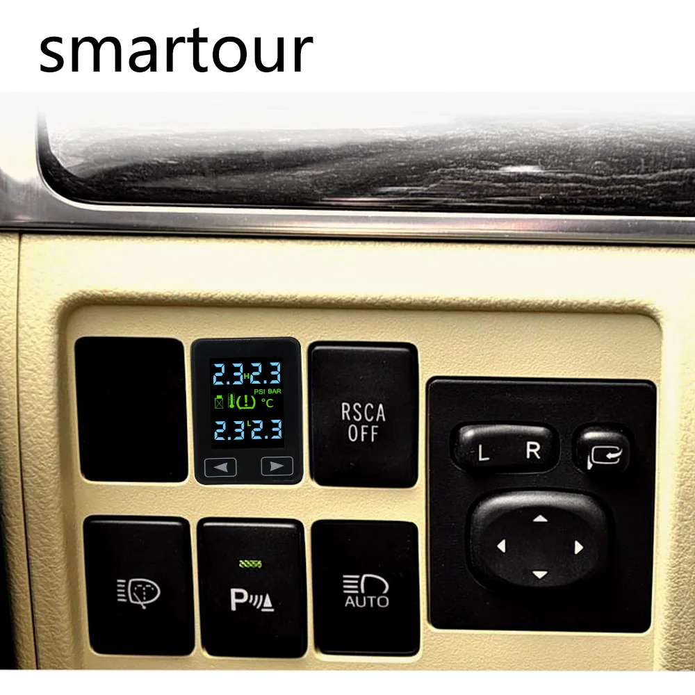 

Smartour Car Wireless Tire Pressure Monitoring System 4 Internal Anti-theft Sensors LCD Real-time TPMS For Toyota Land Cruiser
