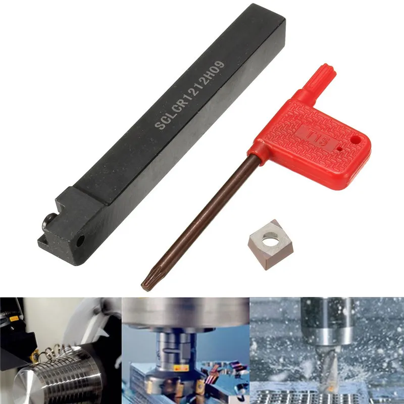 SCLCR1212H09 12mm Lathe Holder Turning Tool Boring Bar /& CCMT09T3 Inserts CNC !