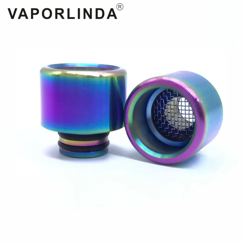 

510 Drip Tips Rainbow Color Stainless Steel SS Drip Tip for Wide Bore Mouthpiece i just s / SKRR S mini tank ETC