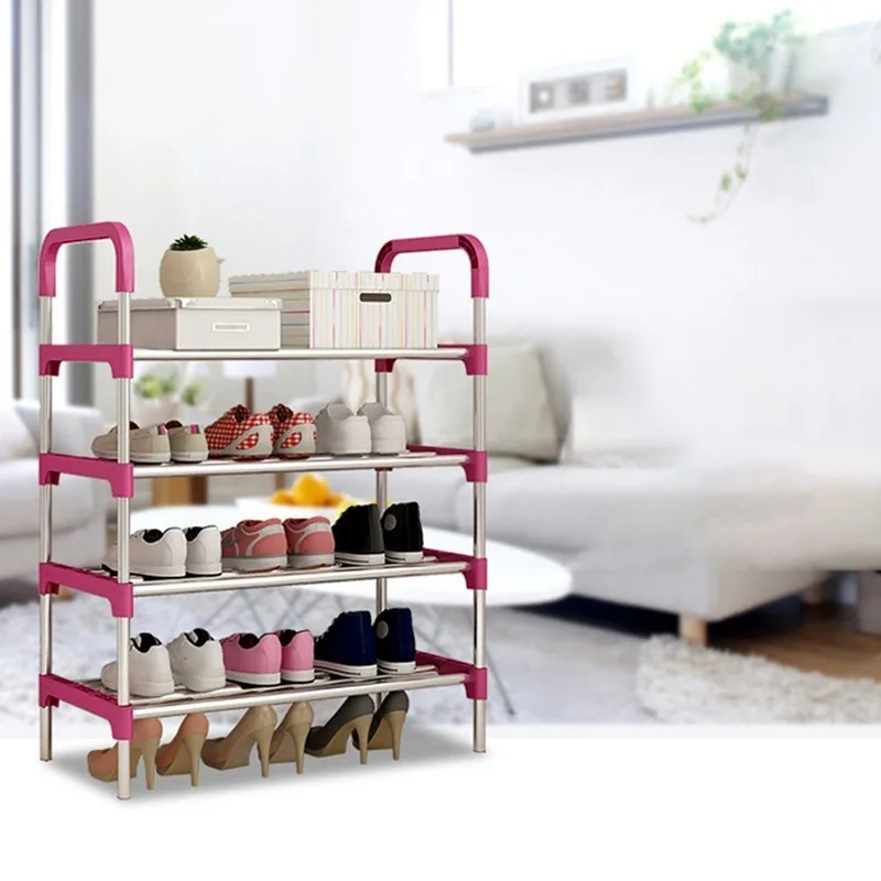 Multi-layer Metal Assembly Storage Shoe Cabinet Minimalist Modern Shoe Shelves Living Room Hallway Furniture Organizador Zapatos