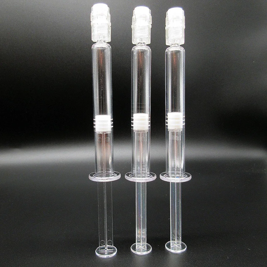 

hot sale product airless cosmetic bottle 3ml injection syringe shape package for hyaluronic acid,empty syringe 200pcs/lot