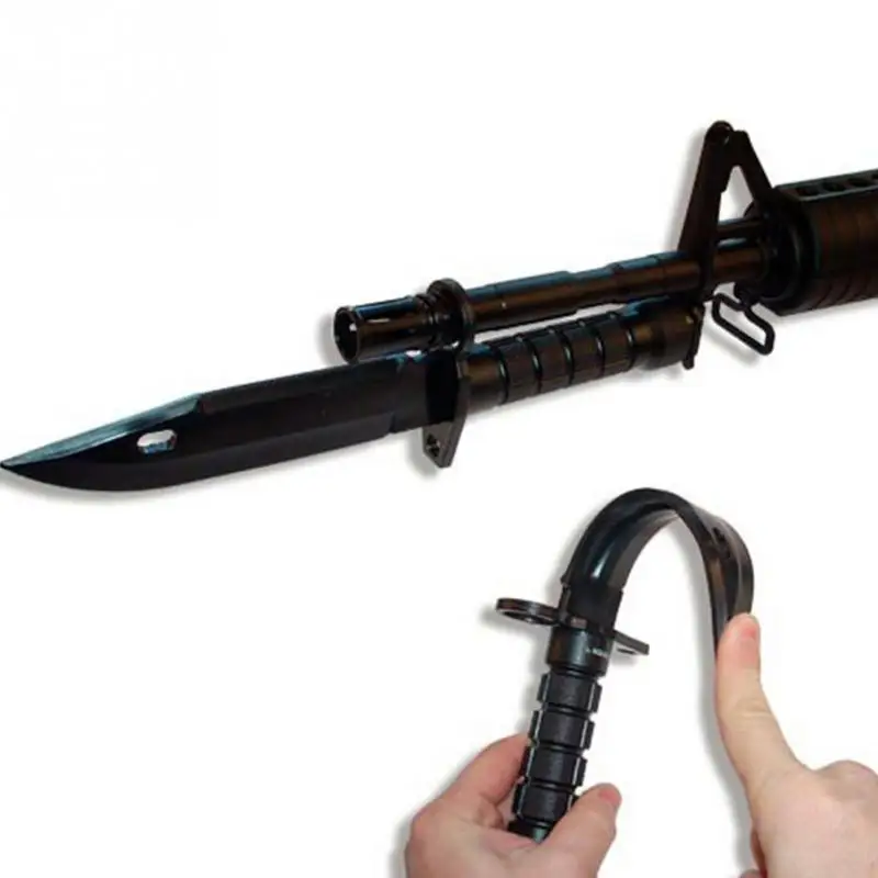 

M9 Tactical Training Dagger Cosplay Plastics Knife Hunting War Movie Props Scabbard ABS Plastic Blade Rubber Knife