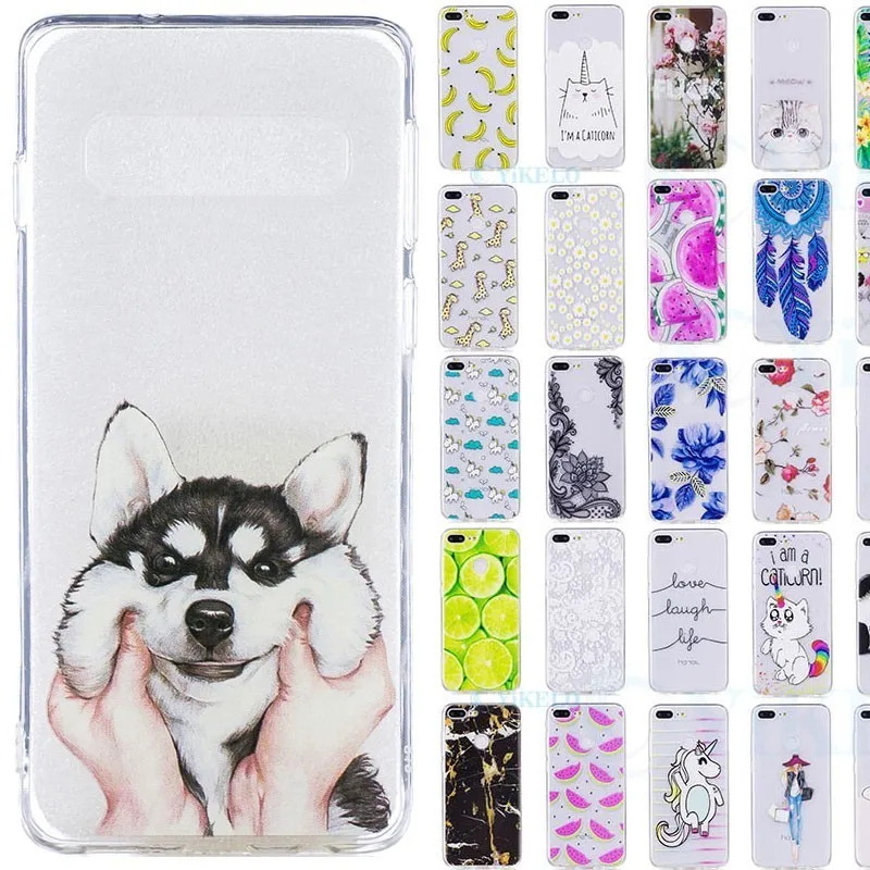 

Soft TPU Phone Case For Samsung Galaxy S10 Plus S10e S10+ Silicon Fruit Banana Flamingo Cute Panda Cat Cartoon Back On Cover