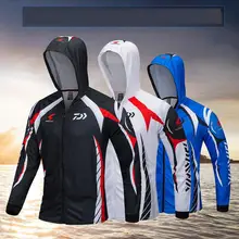 Для мужчин брендовая Рыбалка Костюмы Защита от ультрафиолетовых лучей с капиллярами для отвода влаги дышащий с длинным рукавом Рыбацкая рубашка с капюшоном Camisas Pesca