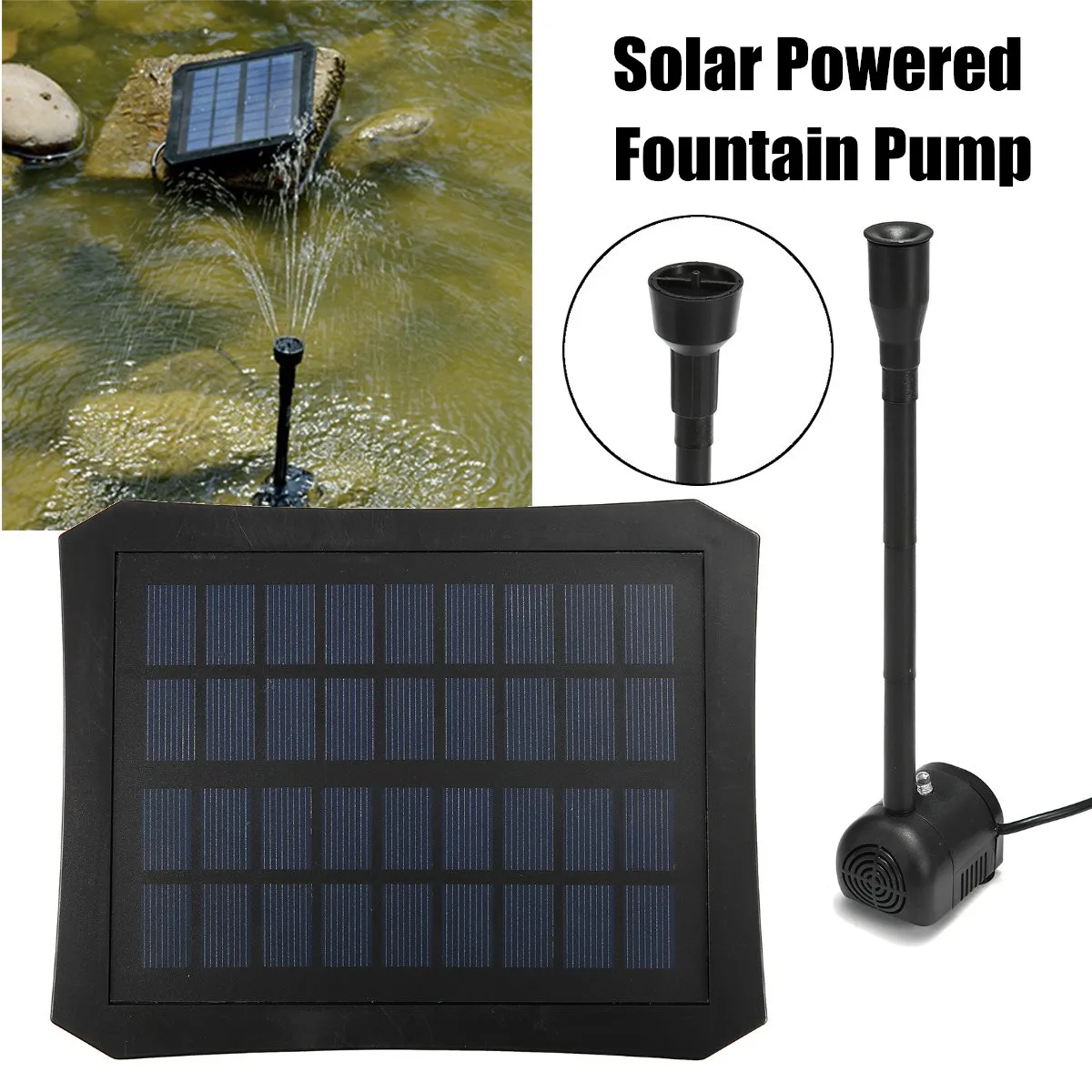 1.1W Solar Power Water Pump Kit Submersible Garden Aquarium Fish Pond