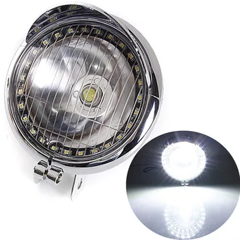 

White 27 LED Motorcycle Angel Eye Headlight fog Lamp for Harley Chopper Bobber Cruiser Simple installation Headlights