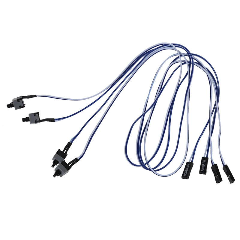 

Repair Parts PC Power Momentary Push Button Switch Connector Cable 4 Pcs Blue White or Red White random color 14g