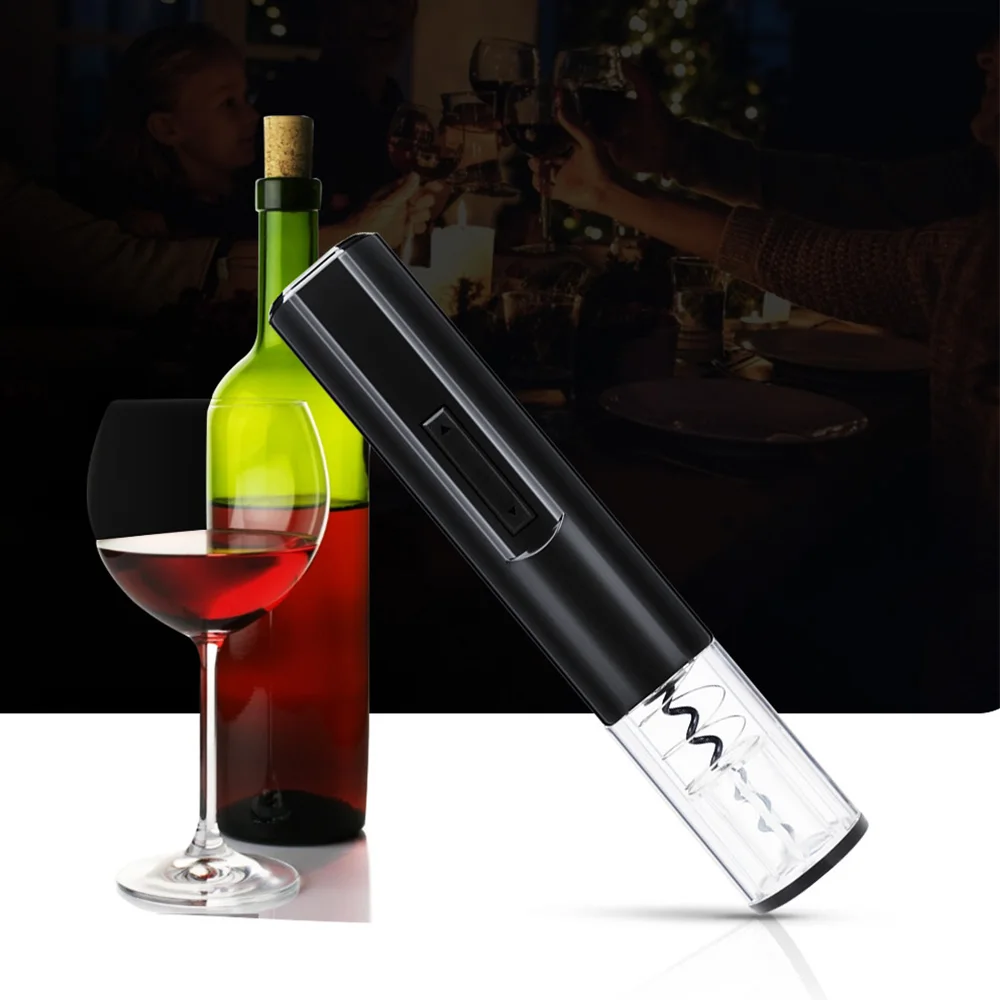 

Household Electric Automatic Red Wine Bottle Opener Plastic Built-In One-Button Bottle Opener Foil Cutter Gift For Friends