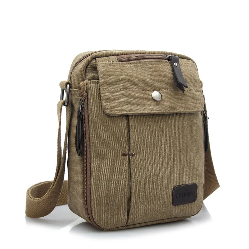 

Leisure Small Crossbody Bag Korean-Style Canvas Bag Men's Shoulder Bag Outdoor Multi-Function Travel Bag