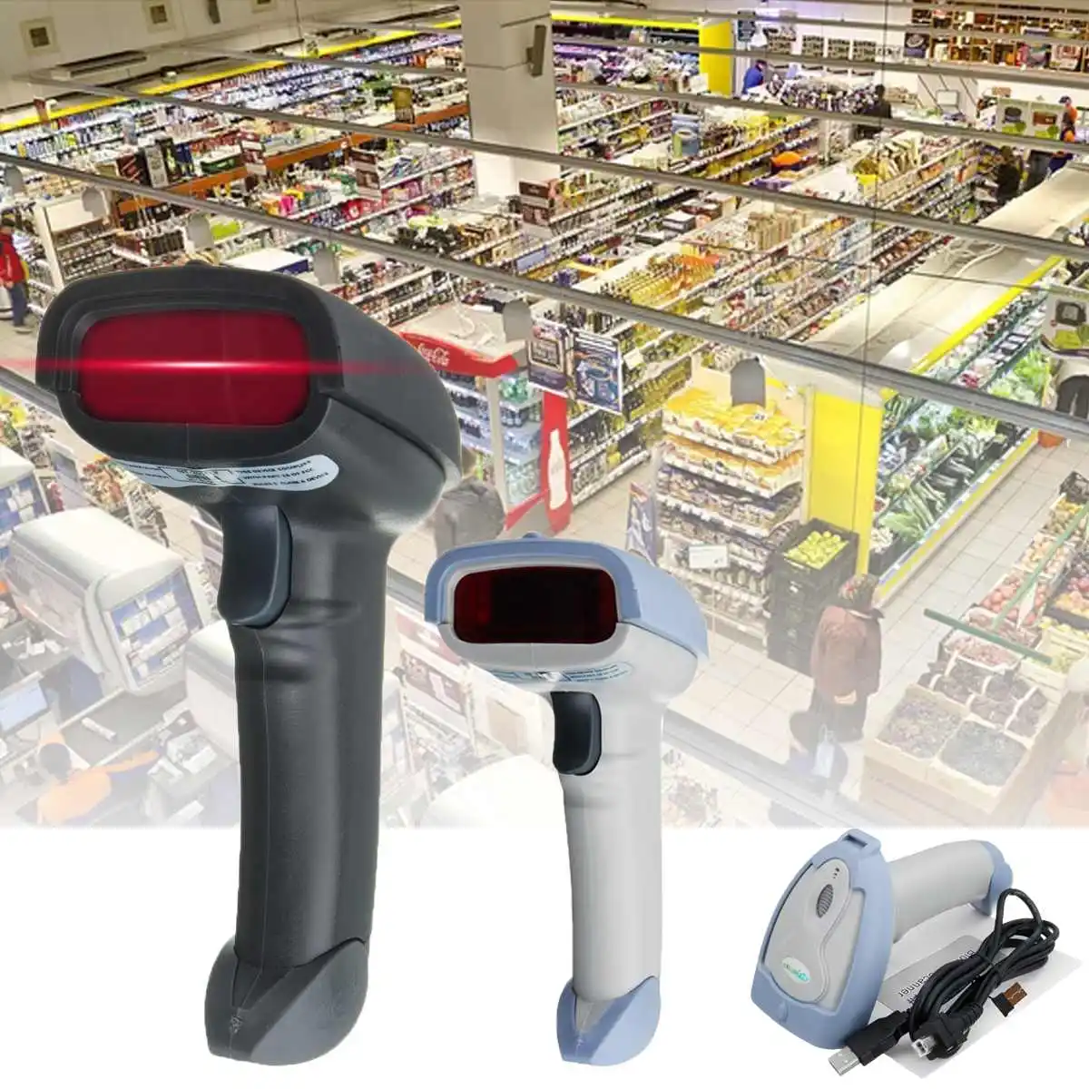 

Wireless bluetooth Handheld USB Laser Barcode Scanner Barcode For PC and Phone