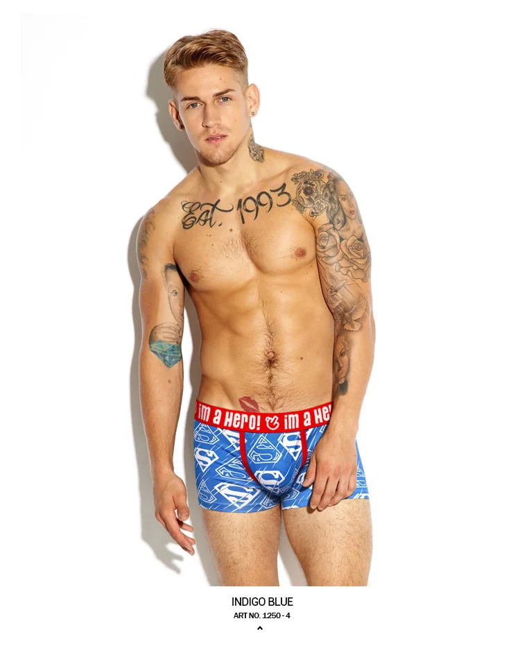 

5 colors men's underwear boxer briefs boxer sexy underwear cotton men's underwear short print cartoon superman Batman Superman