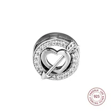 Reflexions Асимметричные Сердце и стрелы очаровательные клипсы подходит браслет стерлингового серебра 925 DIY бусины Европа для изготовления ювелирных изделий