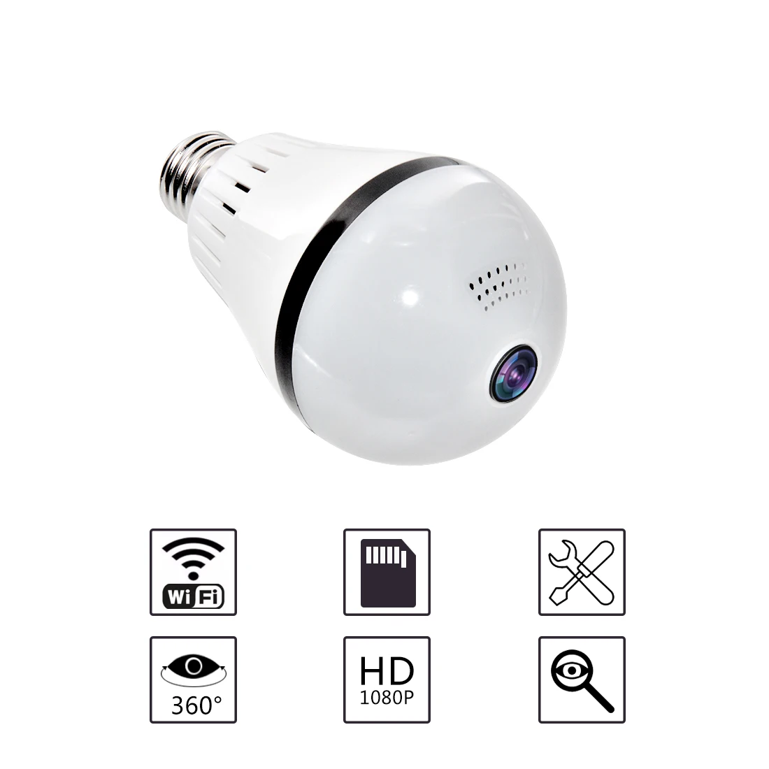 Wq 006 Security Light Bulb Surveillance Camera 1080p Hd Wifi 360 Degree Panoramic Ip Camera Night Vision Bulb Lamp Cctv Camera Surveillance Cameras Security Protection Aliexpress