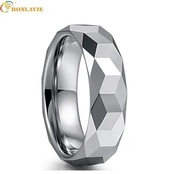

Tungsten Steel Ring 6MM Silver Color Polishing 3D Geometry Triangle For Men Cool Punk Anniversary Engagement Men's Gift Jewelry