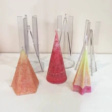 DIY ручной работы свеча форма конус прозрачный пластик свеча делая модель Многоразовая форма для свечей сушеный цветок подсвечник ароматические свечи