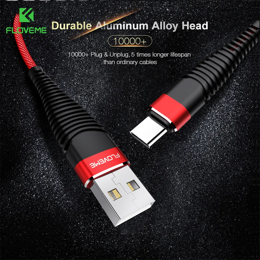 FLOVEME высокопрочный кабель USB Type C для Samsung Galaxy S10S/S8/S9/S7 Plus зарядки телефона передачи