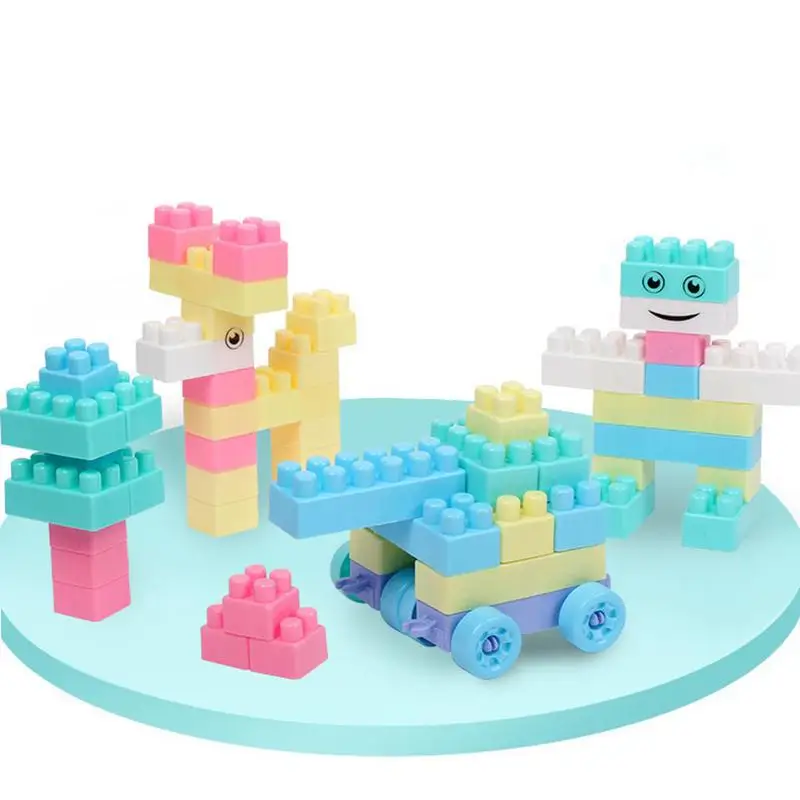Крупные частицы Пластик здания головоломки Коробка для хранения детских игрушек Детский сад раннее пазл развивающий сборки DIY игрушки