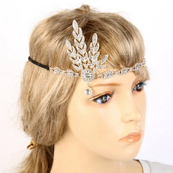 

Headband Vintage Bridal Hair Accessories Wedding Tiaras And Crowns Inspired Leaf Pearl Headpiece Leaf pearl hair band 2018 Hot