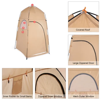 TOMSHOO Portable Outdoor Shower Bath Changing Fitting Room camping Tent Shelter Beach Privacy Toilet tent for outdoor 2019 4