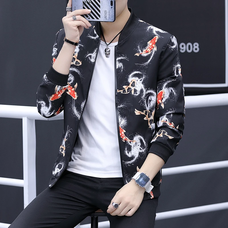 Male Jacket 2019 New Pattern Leisure Fashion Sunscreen Hot Clothes streetwear windbreaker Free shipping Thin Hip Hop Cartoon 