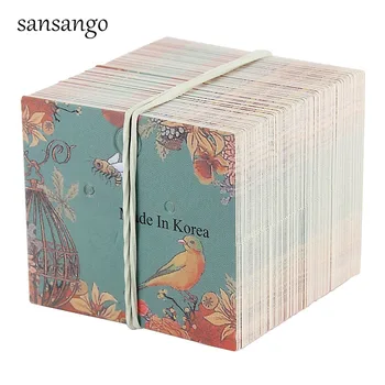 

100Pcs 50*45mm Bird Flower Paper Ear Studs Card Hang Tag Jewelry Made In Korea Display Earring Marking Garment Prices Label Tags