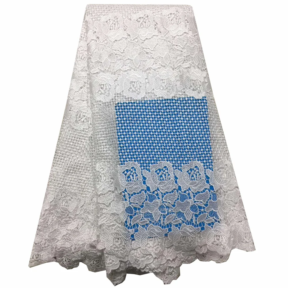 

Water soluble lace African Cord Lace Fabric High Quality Laces White Yelloe Apricot Guipure Lace Fabrics For African parties