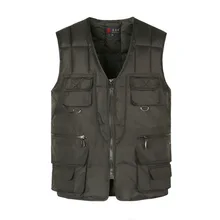 3622 Autumn Winter Sleeveless Jacket Waistcoat Men Fishiong Thickening Keep Warm Down Vests Male With Many Pockets Bodywarmer