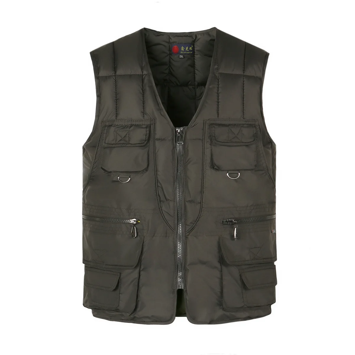 

#3622 Autumn Winter Sleeveless Jacket Waistcoat Men Fishiong Thickening Keep Warm Down Vests Male With Many Pockets Bodywarmer