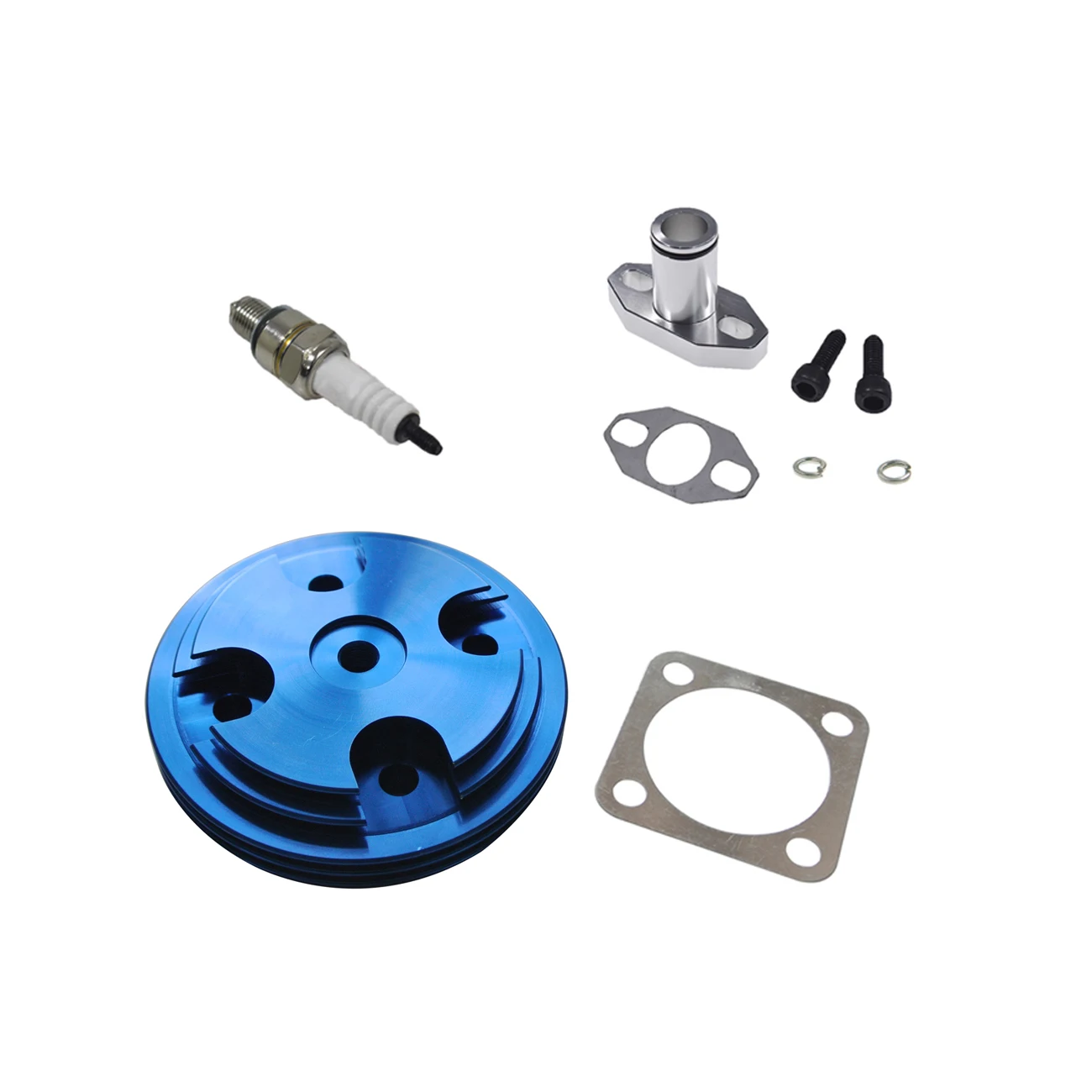 

Blue CNC Cylinder Head Intake pipe Fit 66cc 80cc 2 Stroke Motorized Bicycle