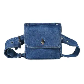 

Casual Denim Shoulder Waist Bags Vintage Women Belt Chest Simple Denim Shoulder Messenger Handbags Crossbody Chest Bags