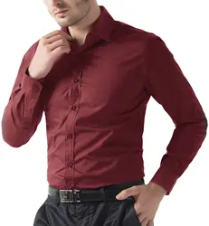 Роскошные мужские стильные Повседневное платье рубашка одноцветное цвет офисные бизнес вечерние Slim Fit рубашки для мальчиков