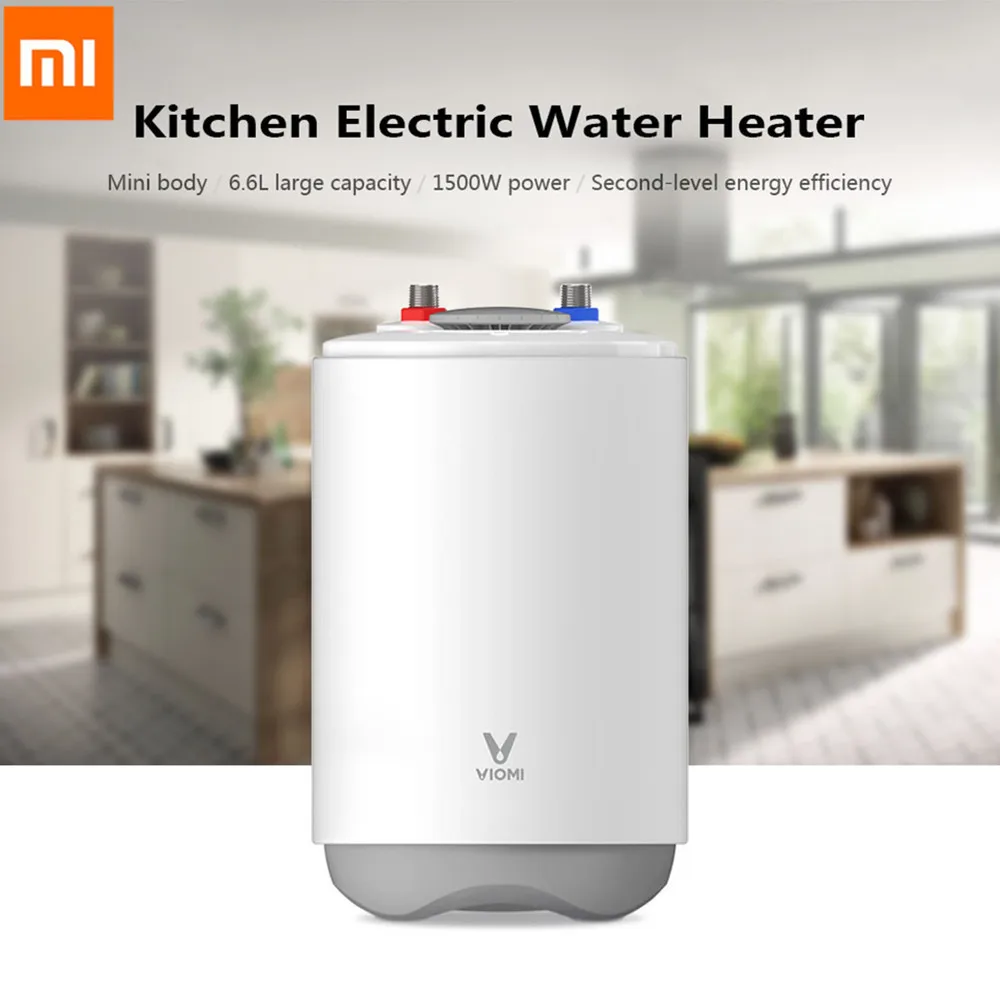 Электрический водонагреватель Xiaomi Viomi Df01, портативный водонагреватель для кухни, ванной комнаты, 6,6 л, 1500 Вт, портативный водонагреватель