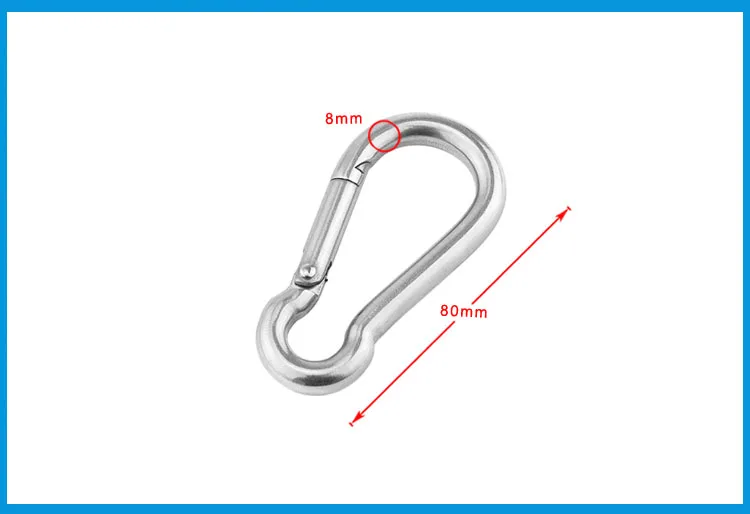 2X5 мм, 6 мм, 8 мм, многофункциональный пружинный карабин из нержавеющей стали 304, быстрое соединение, кольцо, крючок, скоба, цепь, застежка, крючок