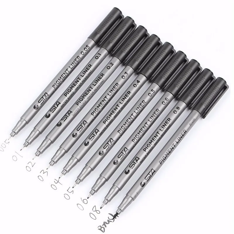 1 шт. пигментный лайнер Pigma Micron чернильный маркер ручка 0 05 2 3 4 5 6 8 различные